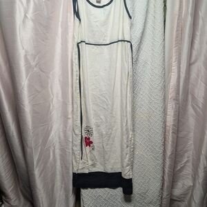 Norton McNaughton White Maxi Dress with Black Trim